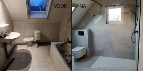 Badkamer renovatie voor en na