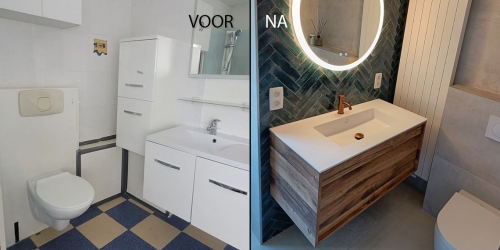 Badkamer renovatie voor en na